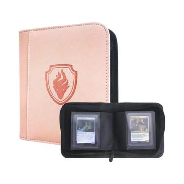 Imagem de Álbum De Cartas À Prova d'Água Em Couro PU Com Zíper, 32 Slots Para Ca