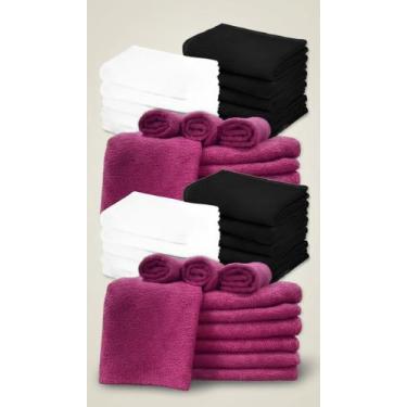 Imagem de Kit 10 Toalhas Rosto Profissional 40x68cm Lisa - Congratulations Store