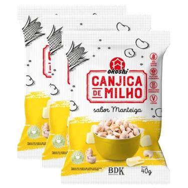 Imagem de Pipoca Canjica Milho sabor Manteiga Vegana, Sem Glúten Okoshi contendo