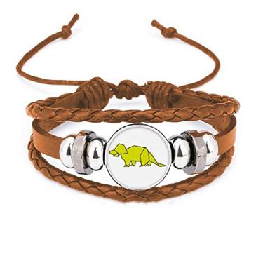 Imagem de un brand Bracelete de couro com armadura de herbívoro Origa Dinossauro