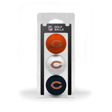 Imagem de Team Golf Bolas de golfe NFL Chicago Bears tamanho regulamentado, pacote com 3, impressão colorida de time durável