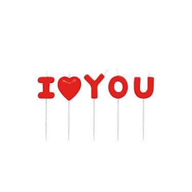 Imagem de Vela de Aniversário Vermelha Festa I Love You - 04 und