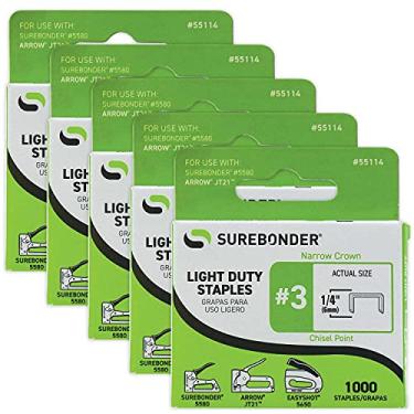 Imagem de Ponta cinzel para serviço leve, 1/4" Arrow JT21 Tipo grampo, 1000/Box, 5 pacotes