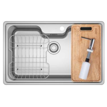 Imagem de Cuba De Sobrepor Bell 81x51 com Acessórios e Válvula 4,5 Franke