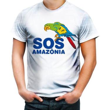 Imagem de Camiseta Camisa S.O.S Amazônia Floresta Pulmão Do Mundo 3 - Estilo Kra