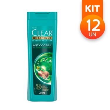 Imagem de Shampoo Clear Botanique Anticaspa Anticoceira Com Jojoba e Melaleuca 200ml (Kit com 12)