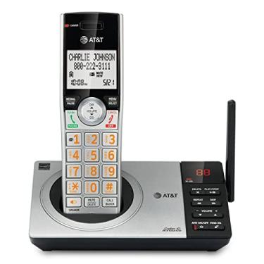 Imagem de AT&T Telefone sem fio expansível DECT 6.0 com sistema de atendimento, prata/preto com 1 aparelho (CL82107)