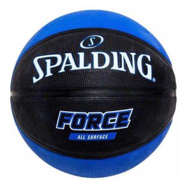 Imagem de Bola Basquete Spalding Force-Borracha-Tam 7-Preto/Azul