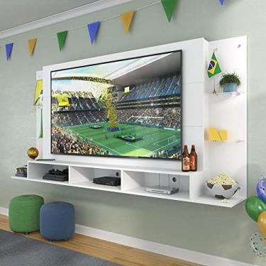 Imagem de Painel Tv 65" com Prateleiras de Vidro Brasil Plus Multimóveis Br3113 Branco