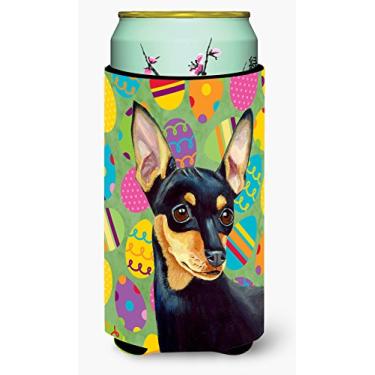Imagem de Caroline's Treasures LH9425TBC Min Pin Easter Eggtravaganza Tall Boy Hugger, menino alto, multicolorido