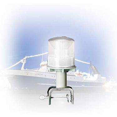 Imagem de KRASS Luzes de navegação solares, luz de trabalho de LED, luzes de barco de 1 km distância visual, IP65, suporte destacável, para pequenos barcos, estradas de construção, etc., branco, colecionador 88