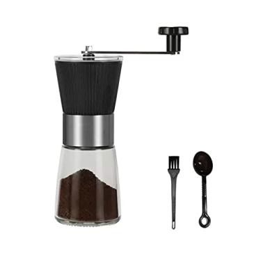 Imagem de XAMIO Moedor De Café Manual Com Grossura Ajustável， Moinho De Rebarba De Feijão De Mão， Núcleo De Moagem De Cerâmica Vidro Transparente， Para Café Por Gotejamento, Expresso, Prensa Francesa