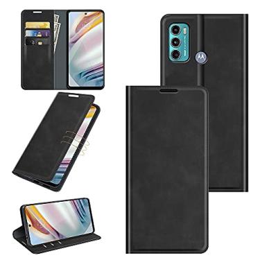 Imagem de YUNCHAO Caixa de telefone Para Motorola Moto G60/G40 Fusion Retro-Skin Business Suction Leation Case com titular e slots de cartão e carteira capa para celular