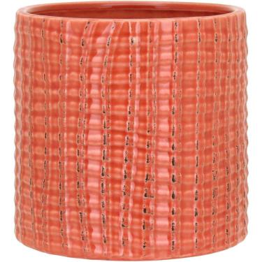 Imagem de CACHEPÔ 14x15x15cm CERÂMICA LARANJA