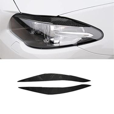 Imagem de JEZOE Decalque da tampa da decoração da pálpebra da lâmpada de fibra de carbono, para BMW Série 5 F10 2010 2011 2012 2013 2014 2015 2016 Acessório de carro