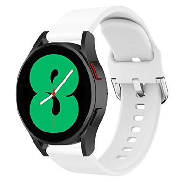 Imagem de Pulseira de Silicone Colorida Marca 123Smart Compativel com Galaxy watch 4 / Watch4 Classic/Watch 3 41mm/ Active R500 / Active 2 / Galaxy Watch 42mm / Gear Sport R600 - Branco