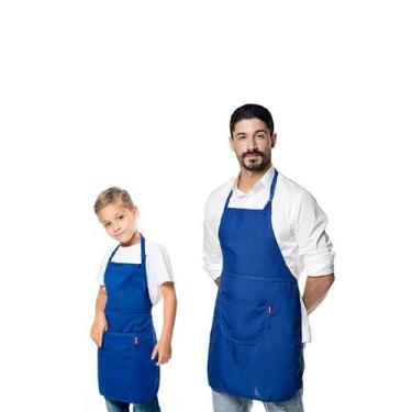 Imagem de Avental Azul Adulto E Infantil Pais E Filhos Chef Cozinha - Du Chef