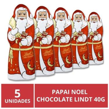 Imagem de Chocolate Suíço Lindt, 5 Papai Noel De 40G