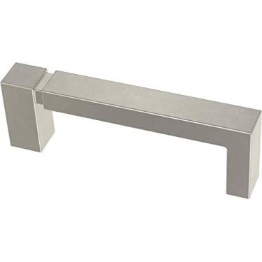 Imagem de Franklin Brass P40822K-SN-C puxador assimétrico para gaveta de armário de cozinha ou móveis, 76 mm, níquel acetinado, pacote com 10