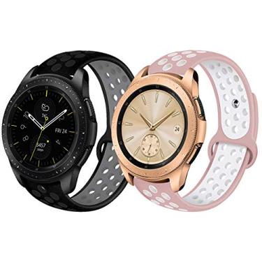 Imagem de Pulseira extra para Samsung Galaxy Watch 42mm /Active and Gear S2 (Preto com cinza/Rosa com branco NK)