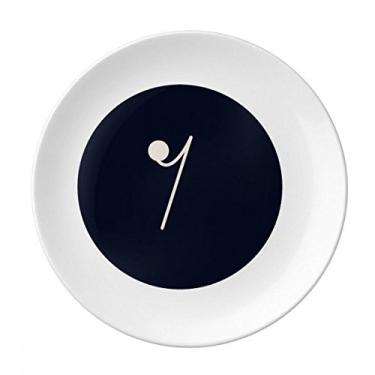 Imagem de White Music Prato de jantar decorativo de porcelana Salver com oito descansos