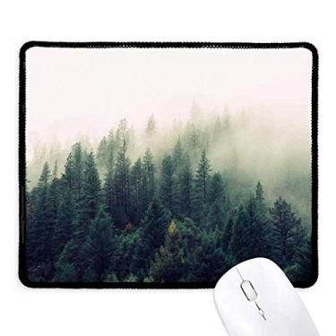 Imagem de Mousepad Fog Forestry Science Nature Scenery Tapete de borracha para jogos