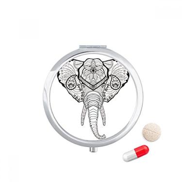 Imagem de Porta-comprimidos de elefante de dentes longos com desenho de animal, caixa de armazenamento de remédios
