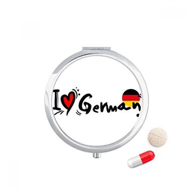 Imagem de I Love German Word Flag Love Heart Illustration Pill Case Pocket Medicine Storage Box Dispenser Recipiente