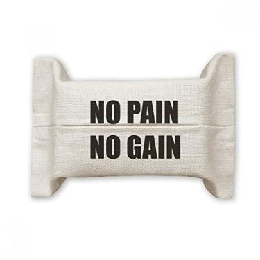 Imagem de Bolsa de linho de algodão com citação No Pain No Gain Black Encourage Positive