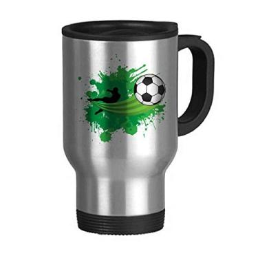 Imagem de Caneca de viagem de futebol americano com tampa flip, copo de aço inoxidável, copo de carro