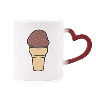 Imagem de Caneca de chocolate com aveia doce sorvete sensível ao calor Caneca vermelha que muda de cor