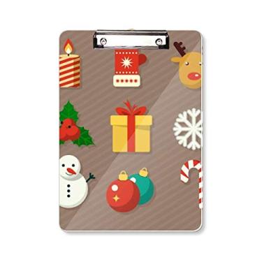 Imagem de Feliz Natal Presentes Coloridos Ilustração Prancheta Pasta Bloco de Escrita Placa de Apoio A4