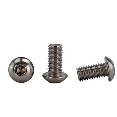 Imagem de Parafusos de cabeça de soquete com botão de soquete de 0,95 cm a 7,62 cm disponíveis, rosca completa, acionamento sextavado, aço inoxidável 18-8, rosca grossa, 3/8-16 X 3/4