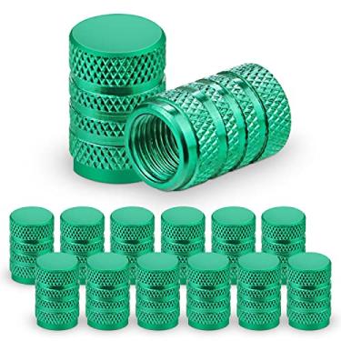 Imagem de Ouzorp Tampas de pneu de carro, 12 peças de tampas de haste de válvula-preta, tampas de haste de válvula de pneu universais para carros, SUVs, bicicleta e bicicleta, caminhões, motocicletas (verde)..