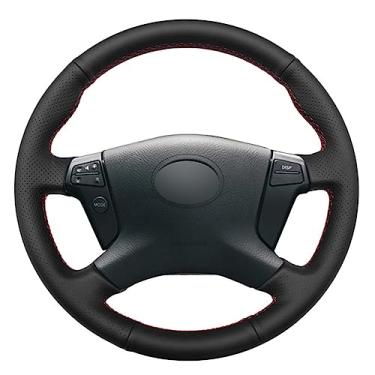 Imagem de Car Steering Wheel Cover Cobertura de volante de carro macia costurada à mão para Toyota Avensis 2003-2008