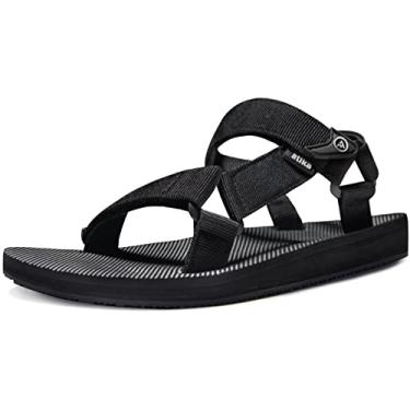 Imagem de atika Sandálias femininas de caminhada com alça para atividades ao ar livre, sandálias de caminhada com suporte de arco aberto, sapatos aquáticos esportivos, Islander preto, 37