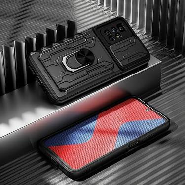Imagem de Capa à prova de choque para Redmi 10 Prime 9C 9A Slot de cartão Anel Suporte para câmera Capa de telefone para Redmi Note 10 8 Pro 10T, Preto, Para Note 8 Pro