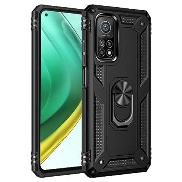 Imagem de Capas de telefone à prova de choque para Xiaomi 10T 10T Lite Luxury Armor para Mi 11T 12T 13 Pro Car Magnetic Ring Silicone Bumper Case, Black, For 11T
