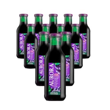 Imagem de Suco de Uva Integral 100% Suco Garrafa 500ml Kit c/12 Vinícola Aurora