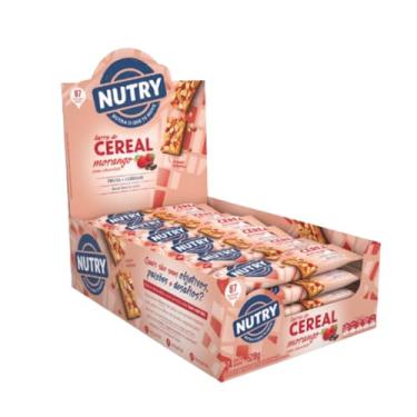 Imagem de Nutry Display Barra De Cereal Morango Com Chocolate - 22G - Display 24 Unidades