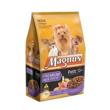 Imagem de Ração Para Cães Adultos Magnus Premium Pequeno Porte Petit  Carne E Ve
