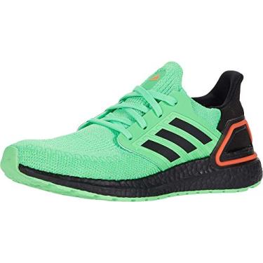 Imagem de Tênis de corrida infantil Adidas Ultraboost 20, Shock Lime/Black/Solar Orange, 5 Big Kid