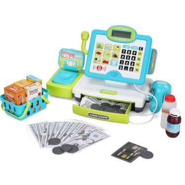 Imagem de Caixa registradora Toy FS Pretend Play com calculadora para crianças