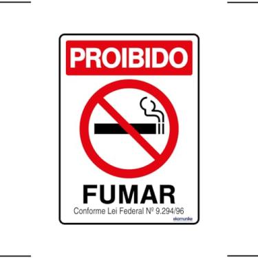 Imagem de Placa De Sinalização Proibido Fumar 15x20 Ekomunike - P-5/1 F9e