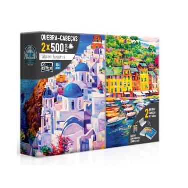 Imagem de Puzzle 2X500 Peças-Litorais Europeus-Grécia E Itália-Toyster