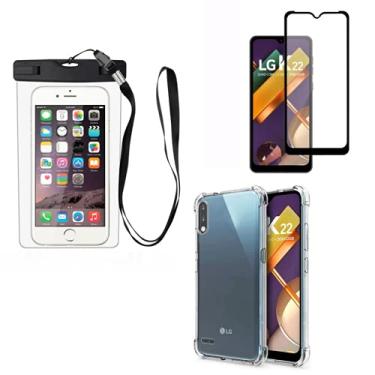 Imagem de Capa Anti Impacto + Película 3d 9d + Capinha Mergulho Prova D'agua P/LG K22