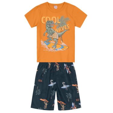 Imagem de Infantil - Conjunto Menino Com Camiseta E Bermuda Laranja Incolor  menino
