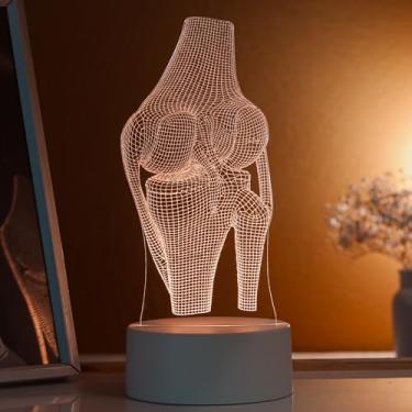 Imagem de Luminária led 3d, abajur de mesa, sonic, articulação joelho