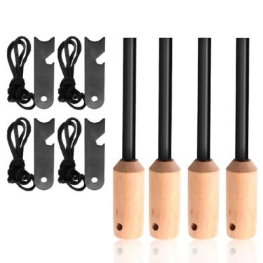 Imagem de Miyake Pacote com 4 hastes de ferro 5/16 com pederneira multiferramenta e sobrevivência de aço para acampamento, caminhada, emergência e adição ao seu kit de sobrevivência de emergência