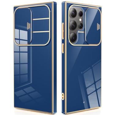 Imagem de CAPRARO Capa para Samsung Galaxy S24 Ultra com capa para câmera, [1 protetor de tela e capa de câmera deslizante] Capa protetora à prova de choque de grau militar para S24 Ultra capa de 6,8 polegadas,